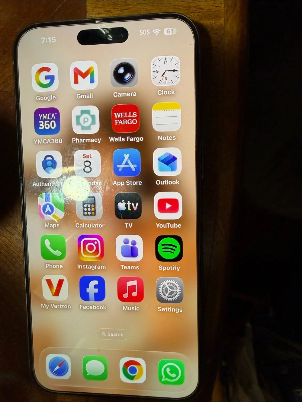 Apple iPhone in Gold and Black Display